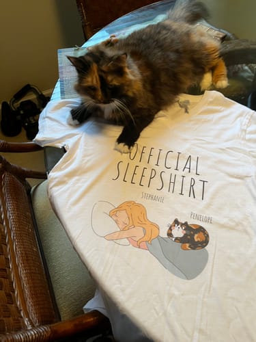 Customer photo review of Personalized Cat Sleepshirt