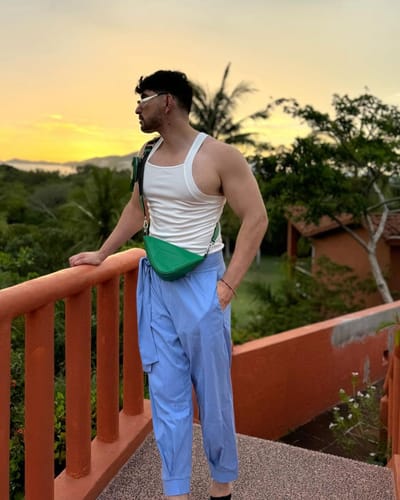 Customer photo review of INCERUN Men's Casual Solid Color Loose Pants SKUH95615