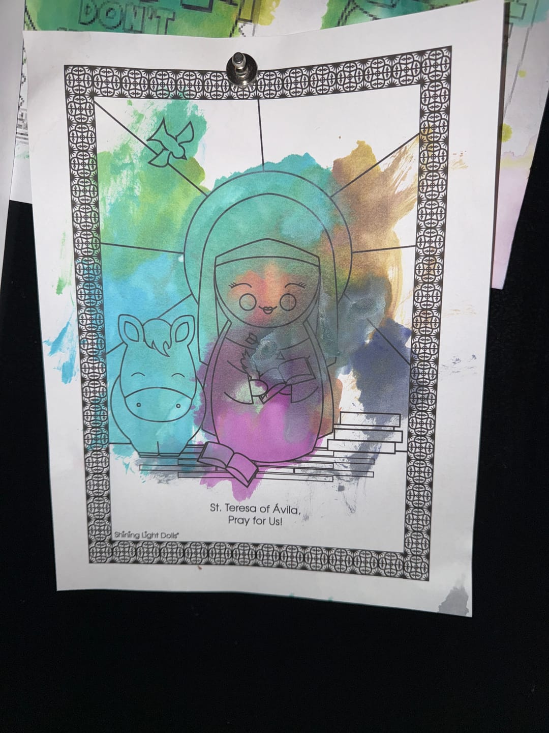 Customer photo review of October Saints Coloring Sheets - Digital Download