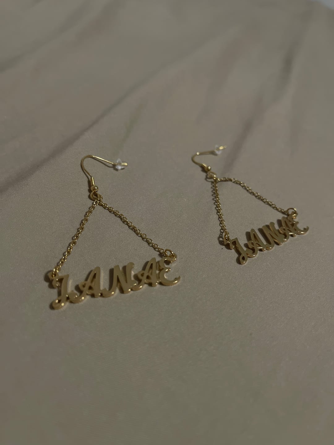 Customer photo review of Name Dangle Earrings
