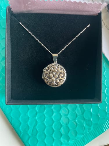 Customer photo review of Ornate Silver Locket | Jennifer