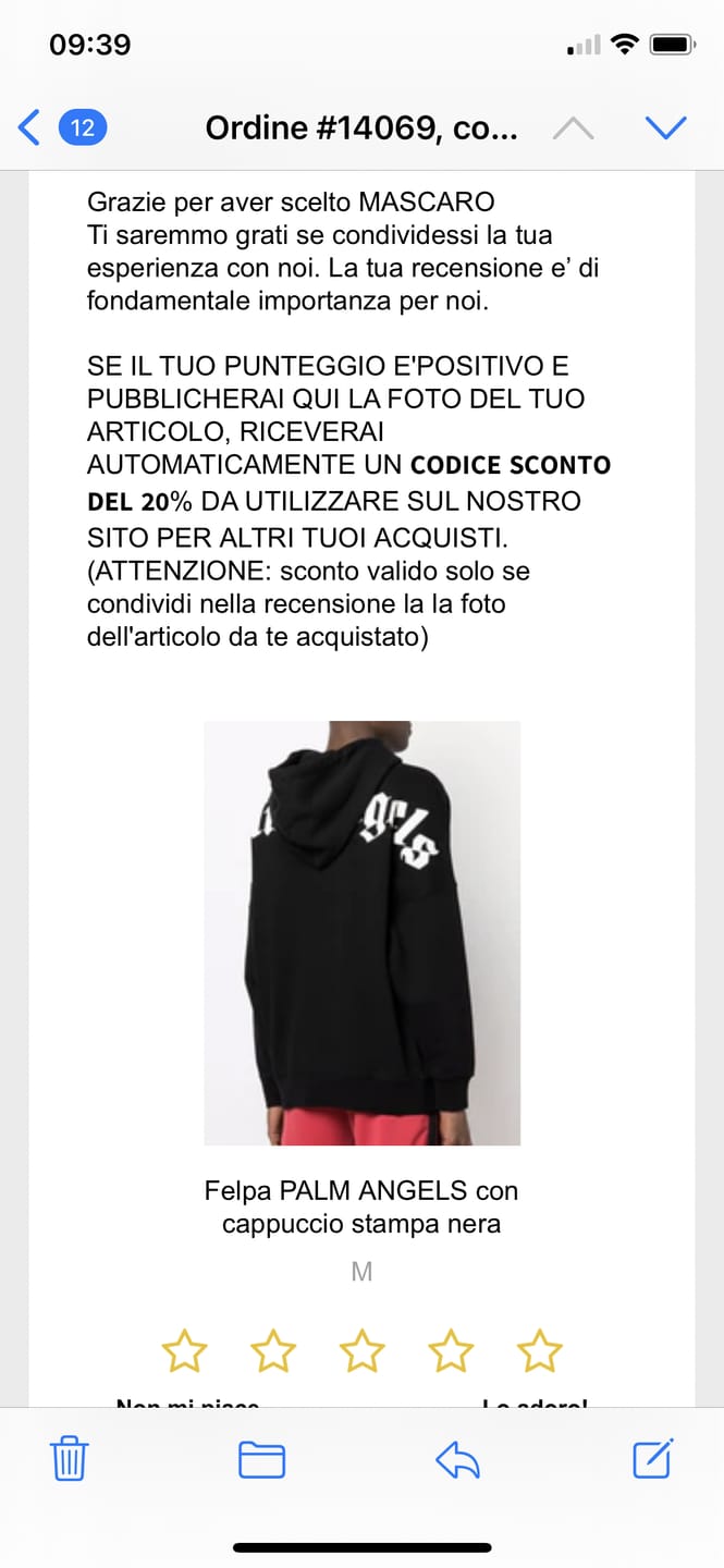 Customer photo review of Felpa PALM ANGELS con cappuccio stampa nera