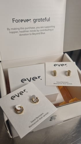 Customer photo review of Courtside Stud Earrings