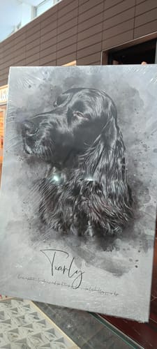 Customer photo review of Foto de tu mascota en estilo acuarela | Regalo para cachorros, perros y gatos