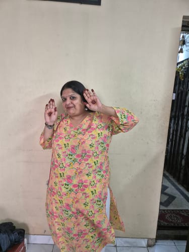 Customer photo review of "Kiran" Hand Block Printed Laced Cotton kurta