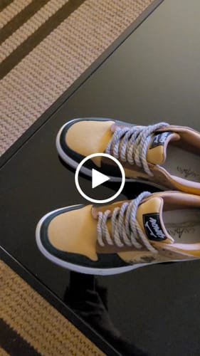 Customer video review of The great wave off Kanagawa inspired sneakers