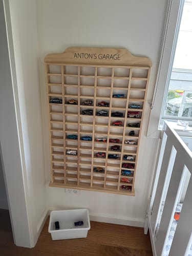 Customer photo review of Kids Car Garage Storage