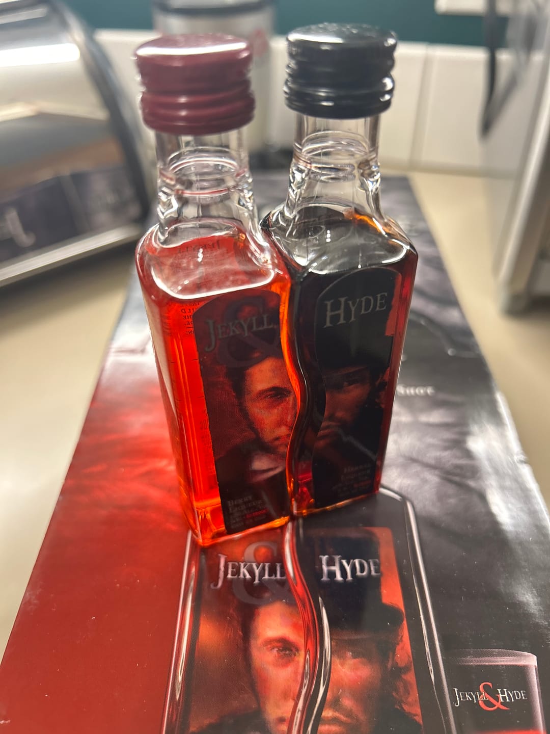 Customer photo review of Jekyll & Hyde Two Liquid Liqueur Mini Shots (48 Of 50ML)