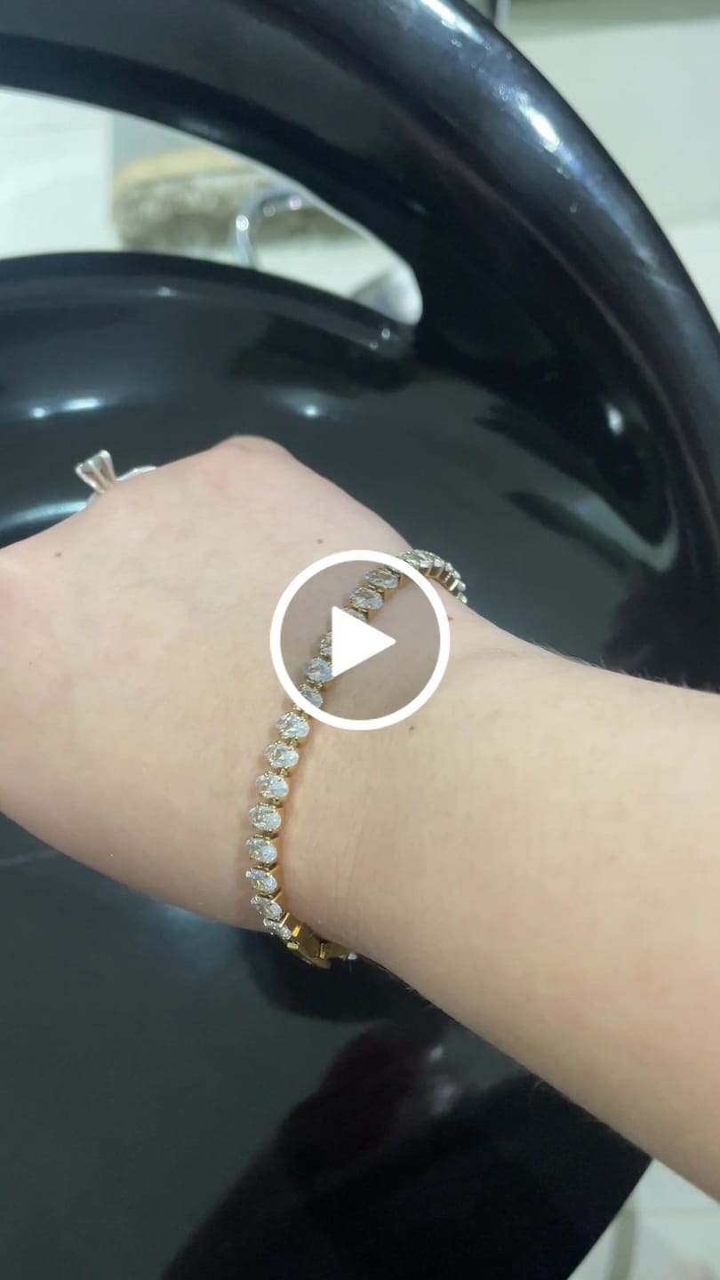 Customer video review of Pulseira Riviera Banhada em Ouro 18k