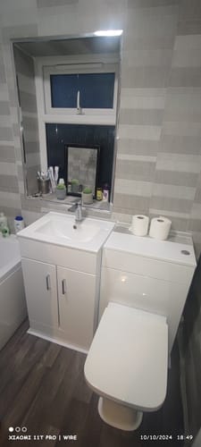 Customer photo review of Nova 1700 L Shaped Complete Shower Bathroom Suite