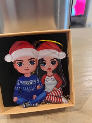 Customer photo review of Cute Grandma Hugging Grandkid Christmas Gift For Granddaughter Grandson Personalized Acrylic Ornament