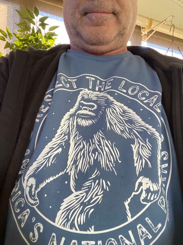 Customer photo review of Respect The Locals Bigfoot Tee