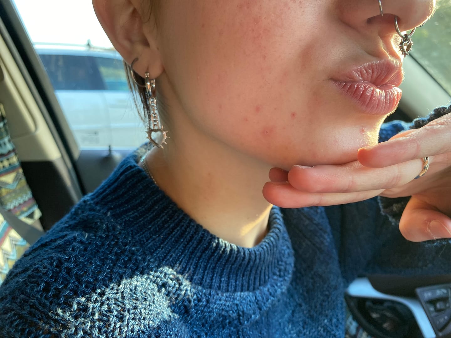 Customer photo review of SPIKE HEART EARRING