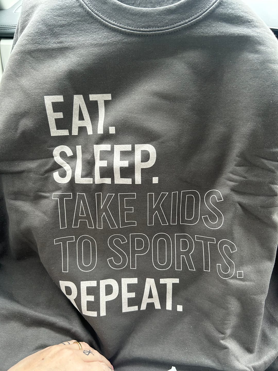 Customer photo review of Eat Sleep Take Kids To Sports Repeat