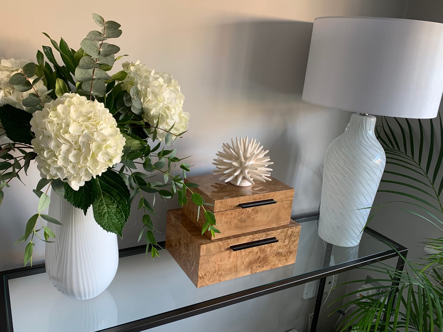 Customer photo review of Madison Glass Metal Console Table - Dark Bronze