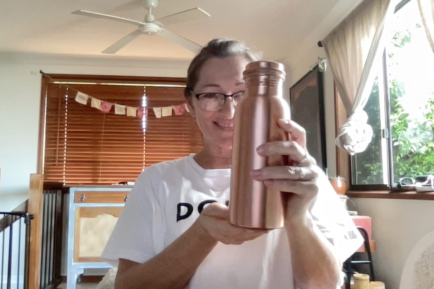 Customer photo review of Matte Copper Water Bottle
