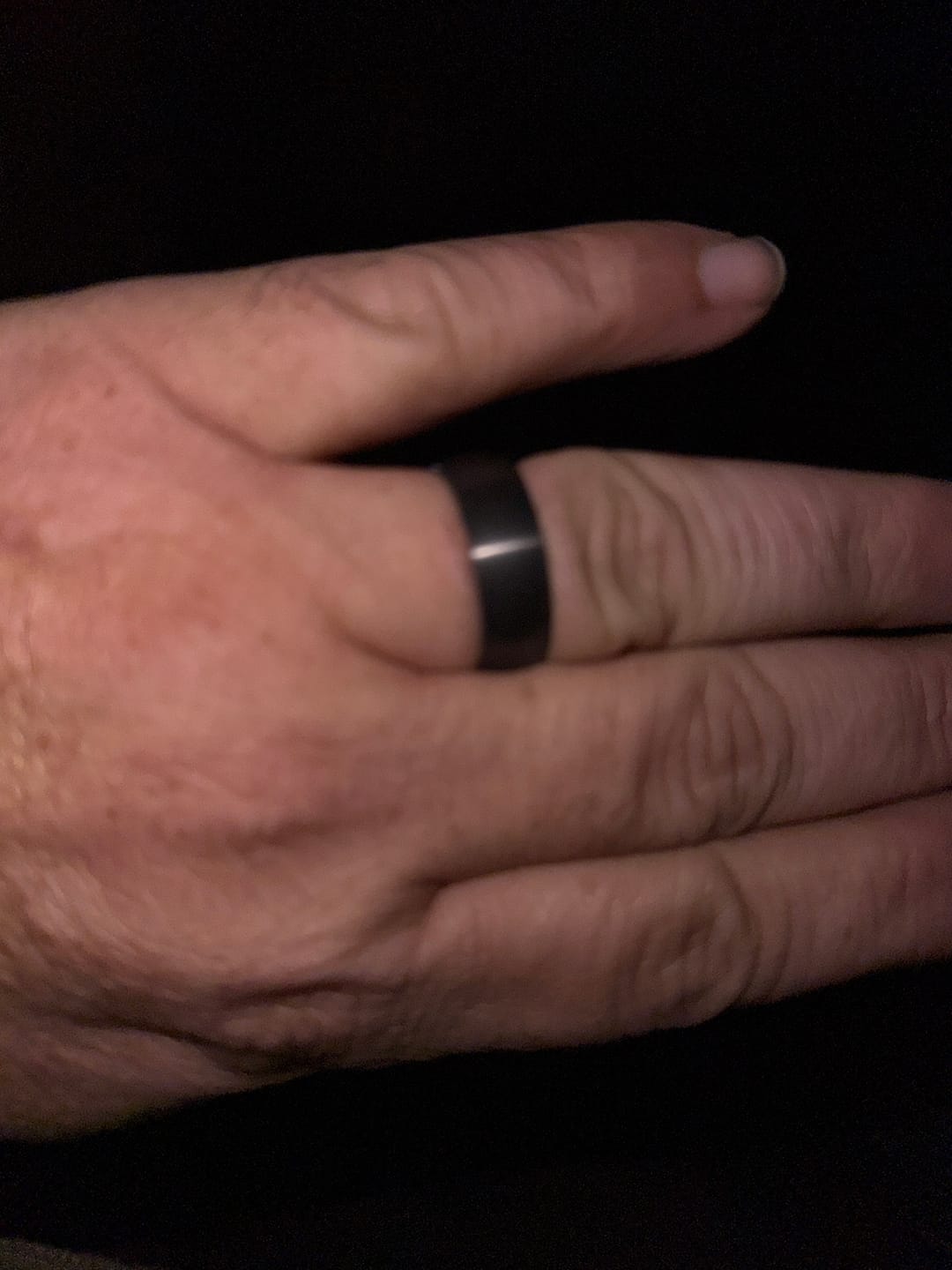 Customer photo review of MARAUDER | Black Titanium Ring, Black Brushed Domed