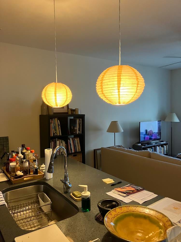 Customer photo review of 12" Cloud Dragon Japanese Kozo Unryu Fibrous Paper Lantern Shade, Hanging Decoration