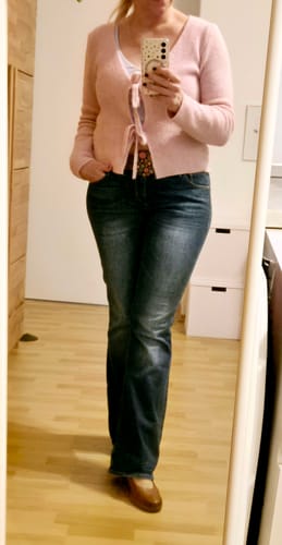 Customer photo review of Luana Schleifen Strickjacke - Rosa