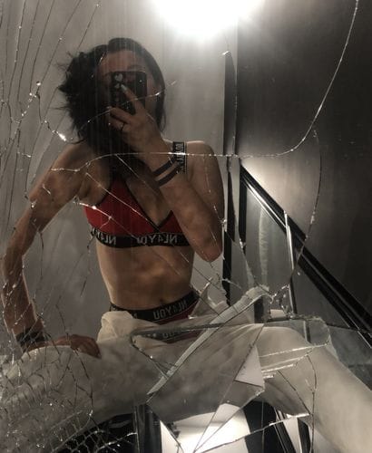 Customer photo review of Red & Black - Памучен бралет