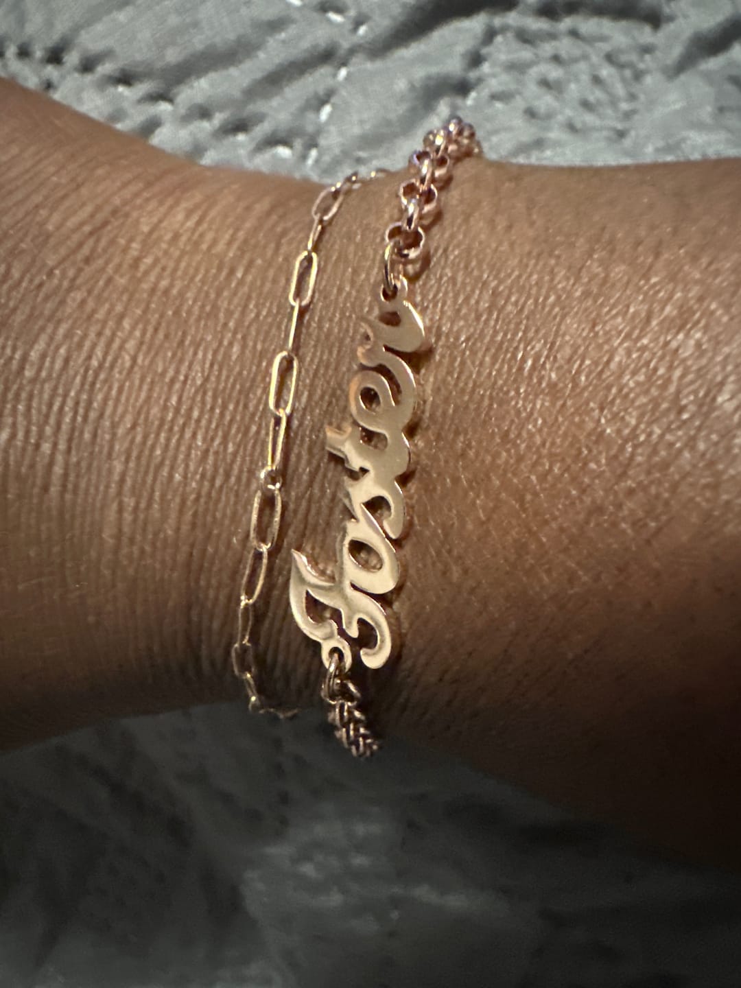 Customer photo review of Custom Name Bracelet
