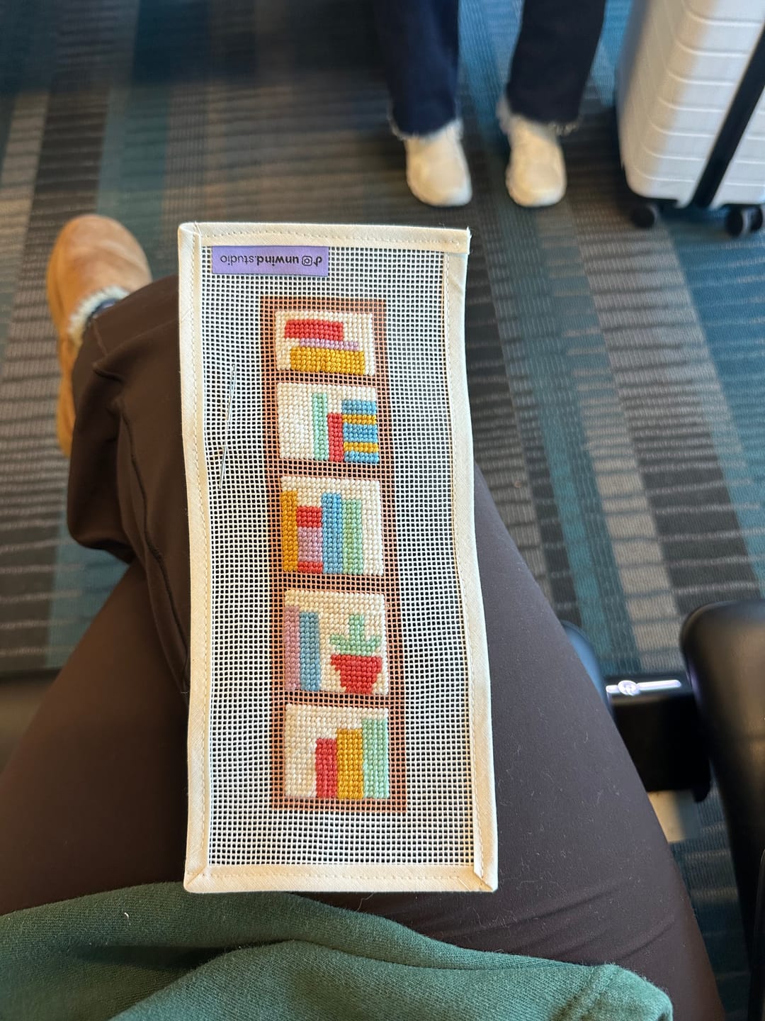 Customer photo review of Bookshelf Wealth Bookmark Needlepoint Kit