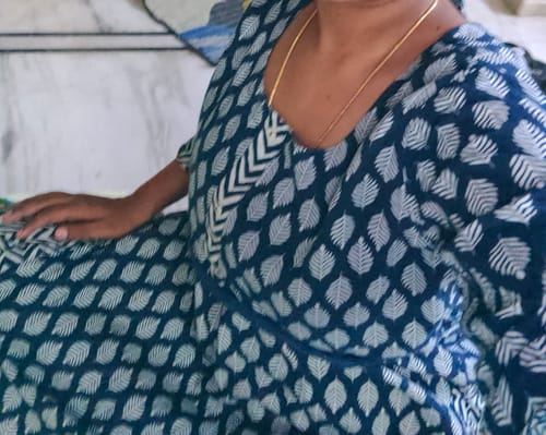 Customer photo review of Navy Blue Block Printed Suit Set