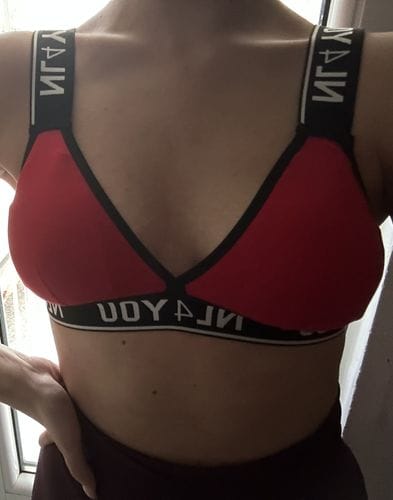 Customer photo review of Red & Black - Памучен бралет