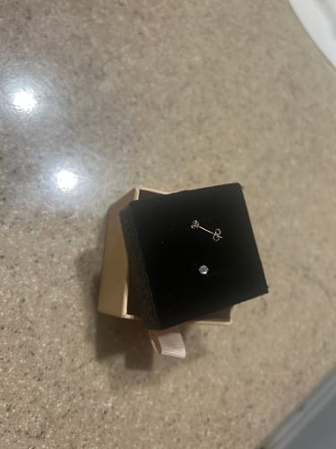 Customer photo review of Zirconia Stud Earrings - 14 Karat Gold