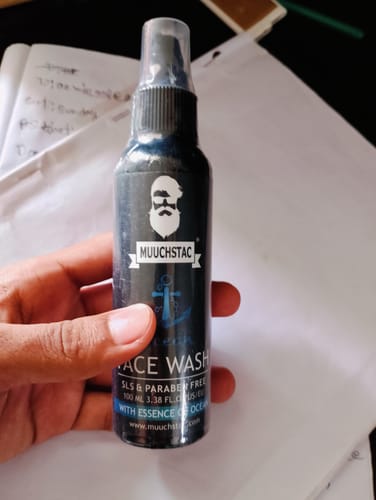 Customer photo review of Muuchstac Beard Growth Oil + Ocean Face Wash