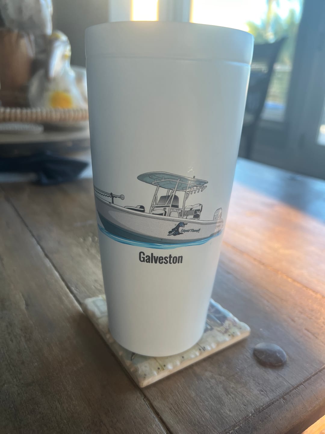 Customer photo review of Custom 20 oz. Stainless Steel Boat Tumbler