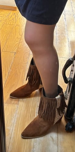 Customer photo review of BOTA CHEROKEE TEJIDO/GAMUZA LADRILLO