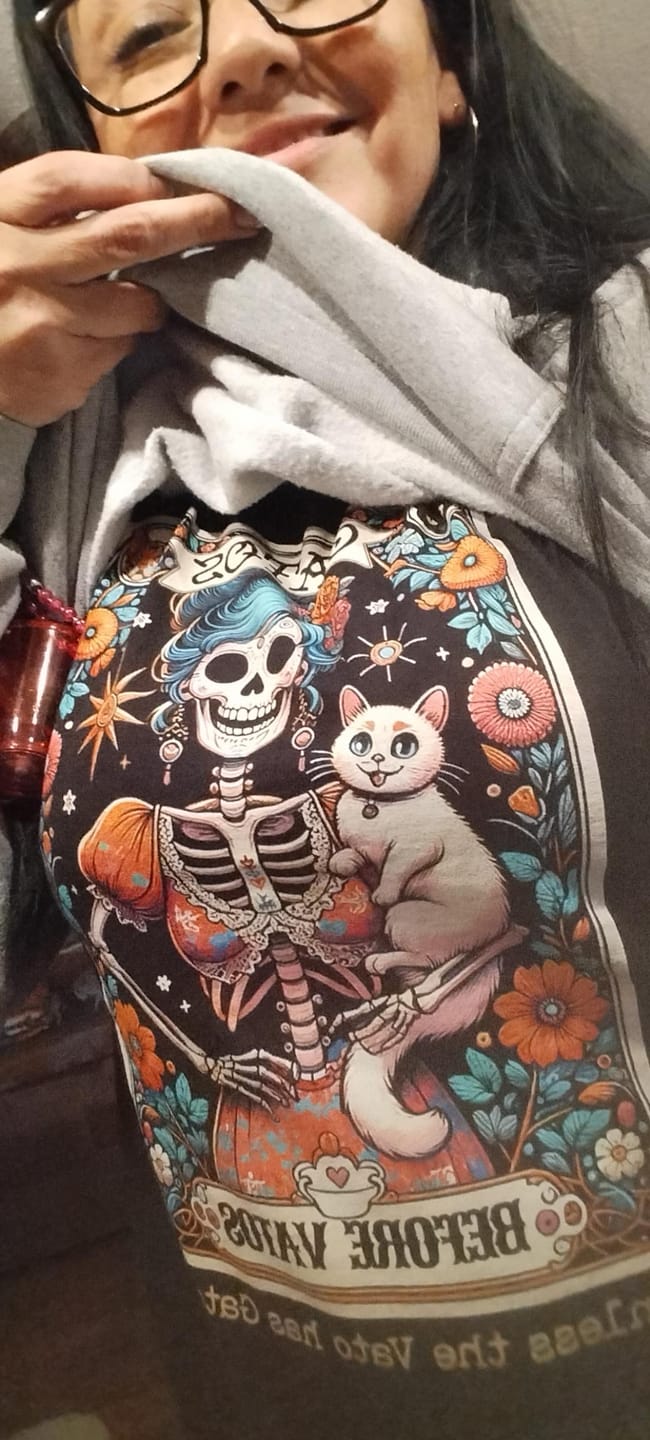 Customer photo review of Gatos Before Vatos Loteria OG T-Shirt