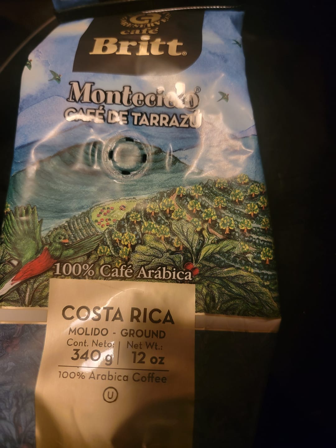 Customer photo review of COSTA RICAN MONTECIELO COFFEE FROM TARRAZÚ