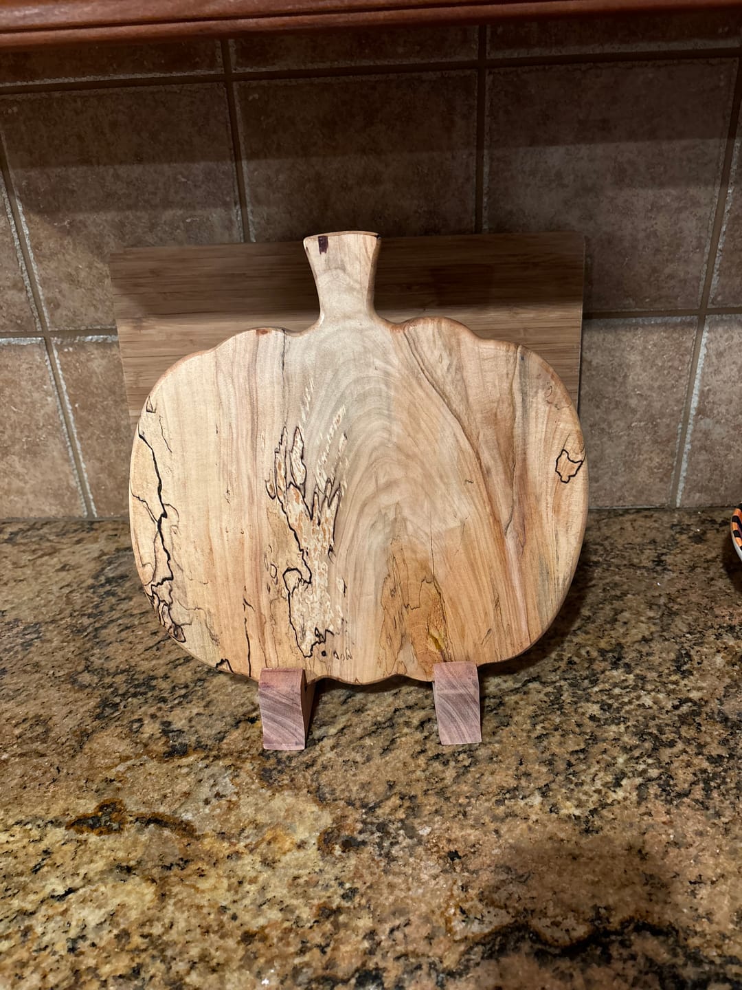 Customer photo review of 11.75x11.75" Pumpkin Serving Board Acrylic Router Template