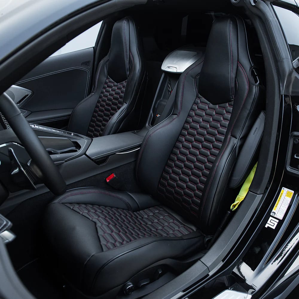 Customer photo review of Corvette C8 Custom Leather Seat Cover