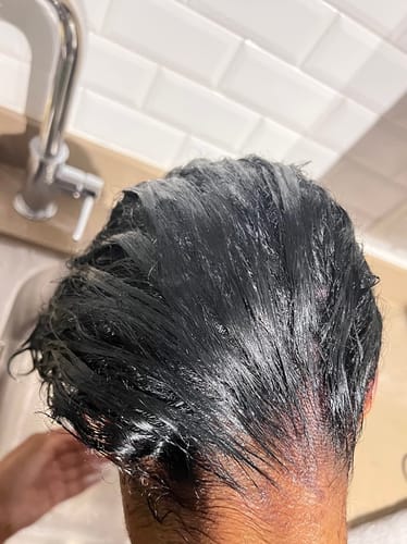 Customer photo review of Color Changing Shampoo Dye