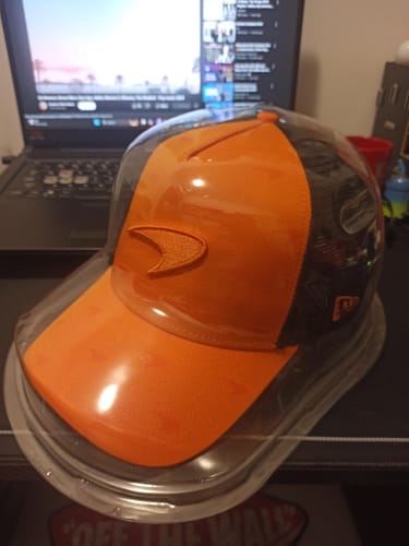 Customer photo review of 9FORTY Trucker McLaren Fanwear Flush Orange Snapback