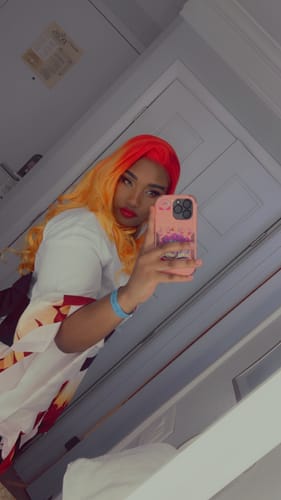 Customer photo review of Cosplay Anime Yellow Prescription Colored Contact Lenses