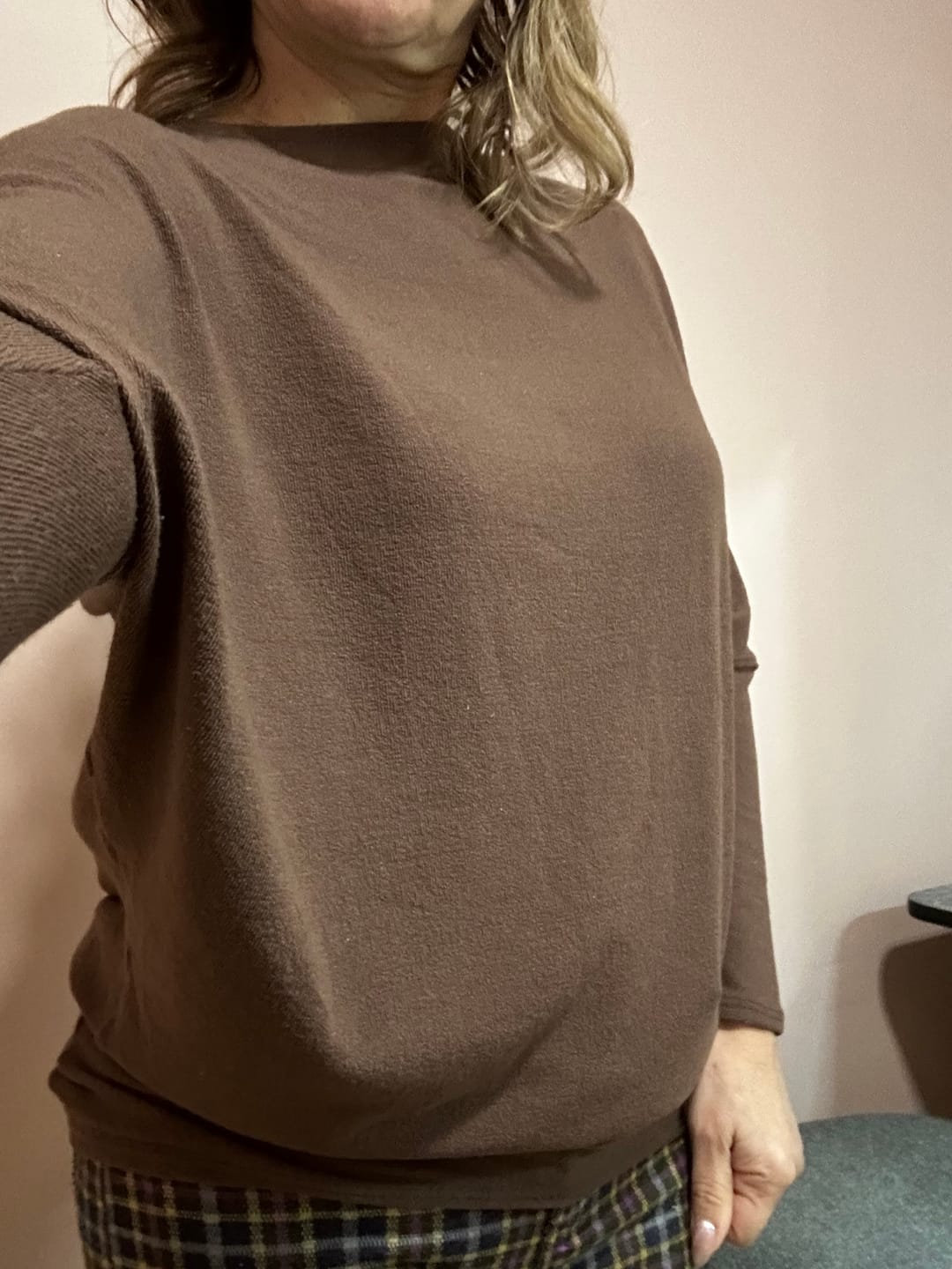 Customer photo review of Jolie All Day Slouch Top (Chestnut)