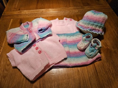 Customer photo review of Baby Mystery Knitting Box