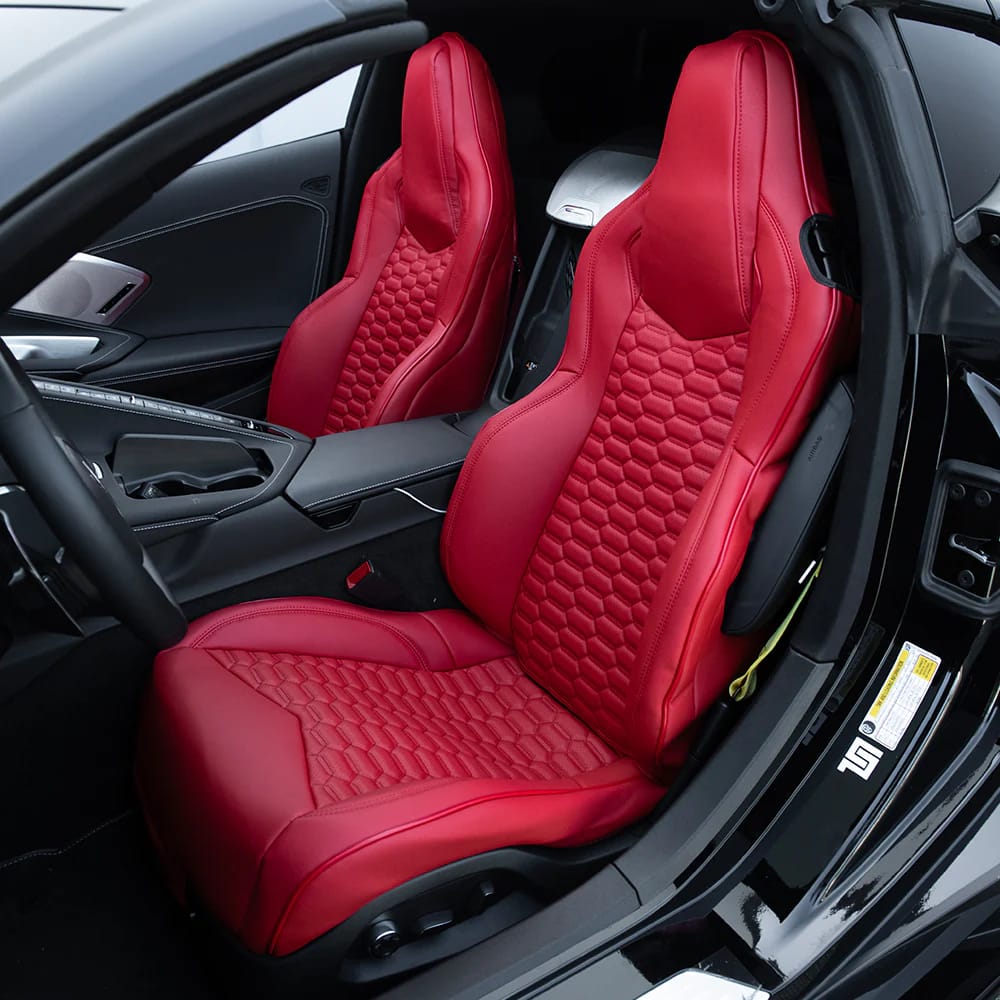 Customer photo review of Corvette C8 Custom Leather Seat Cover