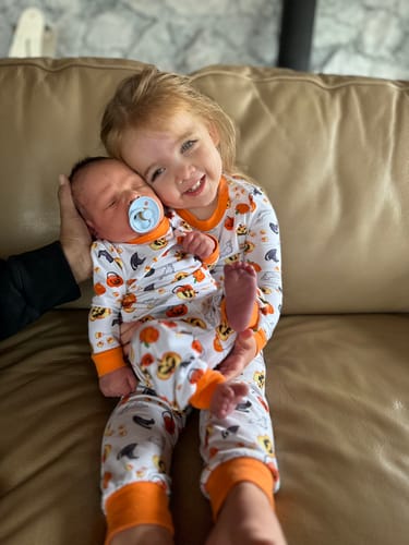 Customer photo review of Halloween Print Pajamas Orange Trim