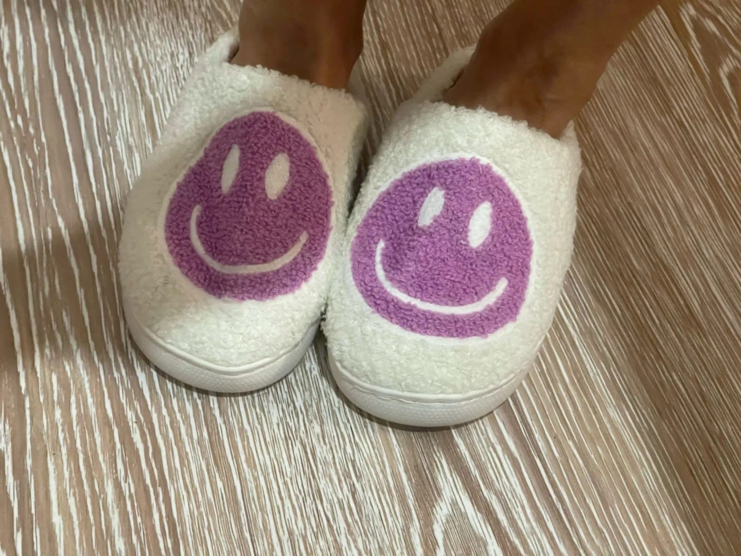 Customer photo review of Limited Edition Happy Face Slippers