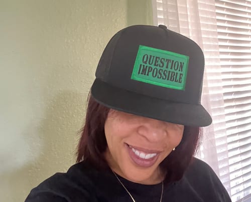 Customer photo review of Snapback Hats | Iron Addicts Question Impossible Hat (Black/Green)