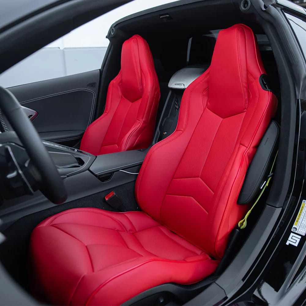 Customer photo review of Corvette C8 Custom Leather Seat Cover
