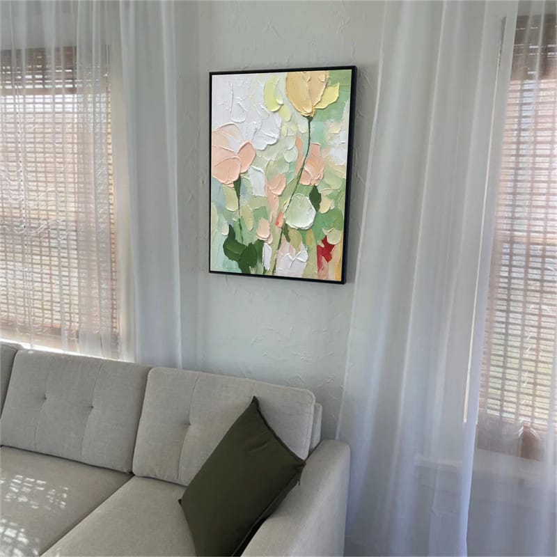 Customer photo review of Flower Textured Painting Canvas #FP023
