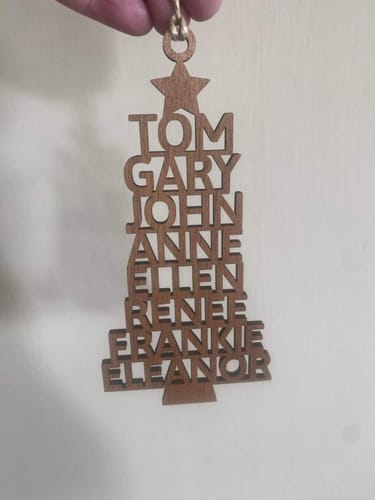 Customer photo review of Personalised Christmas Tree Ornament