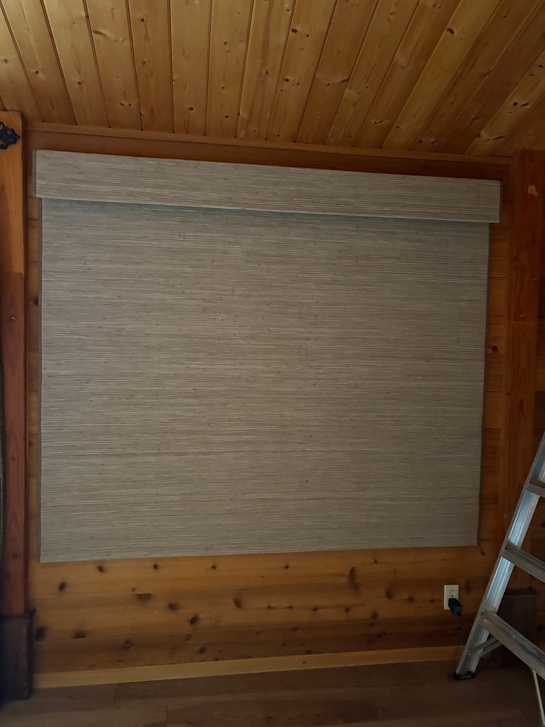 Customer photo review of SmartWings Motorized Woven Wood Shades 100% Blackout