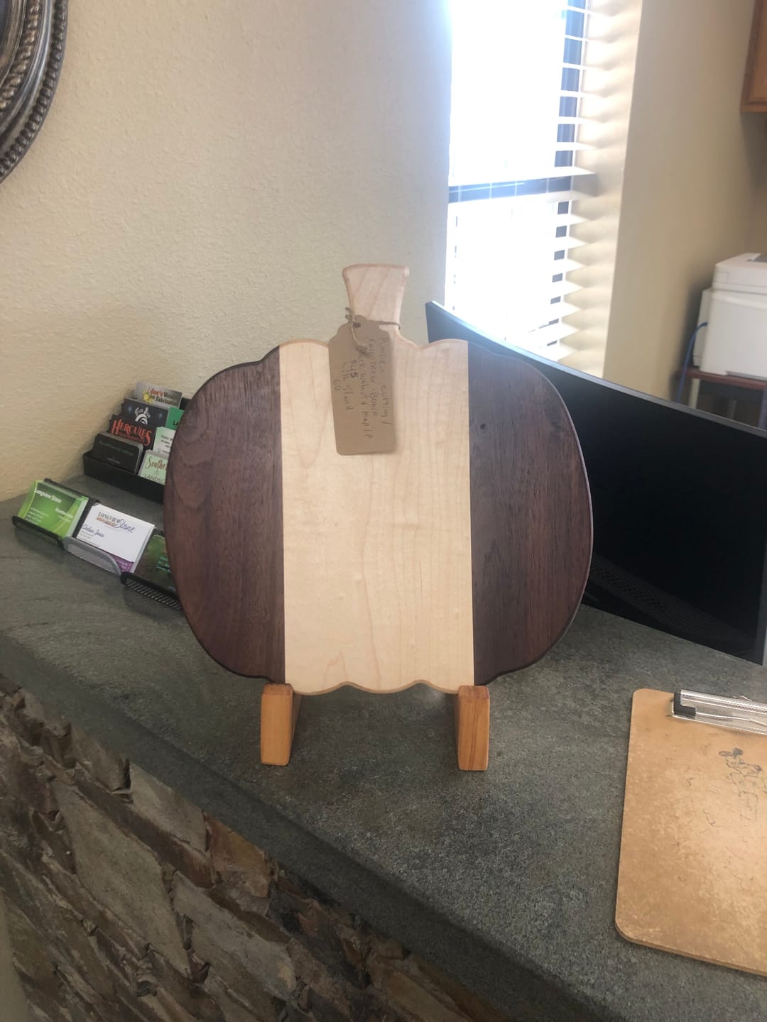 Customer photo review of 11.75x11.75" Pumpkin Serving Board Acrylic Router Template